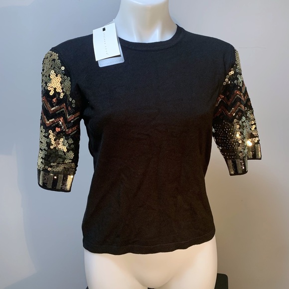 NWT  Endless Rose SEQUINED CREW NECK PULLOVER   - Medium - Picture 2 of 7